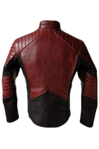 Majestic Leather - NEW-SUPERMAN-MAN-OF-STEEL-SMALLVILLE-BLACK-AND-RED-LEATHER-S-SHIELD-JACKET