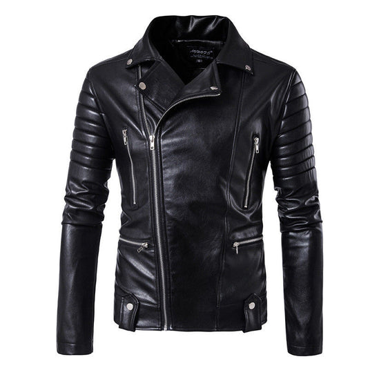 Majestic Leather - Herren Slim Fit Lammleder Motorrad Bikerjacke Original Schwarz Jacke Leder