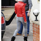 Majestic Leather - Red Women's Moto Lambskin Real Leather Jacket Motorcycle Slim fit Biker Jacket