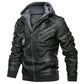 Majestic Leather - Men's Genuine Real Leather Jacket Black Bomber Winter Hooded Jacket Coat