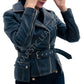 Majestic Leather - WOMEN REAL LEATHER BIKER DISTRESS VINTAGE JACKET SOFT LAMBSKIN
