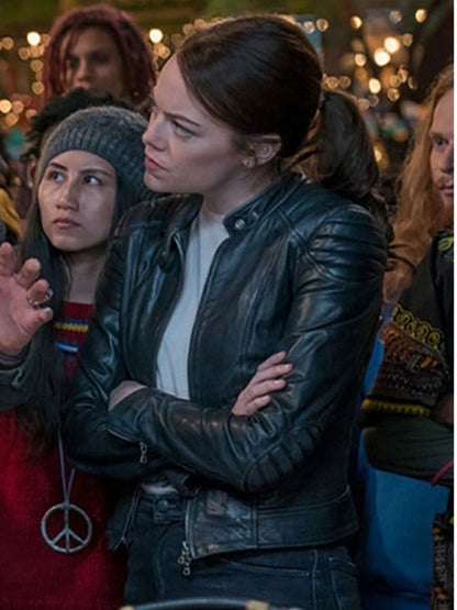 Majestic Leather - STYLISH WICHITA ZOMBIELAND DOUBLE TAP EMMA STONE BLACK WOMEN'S LEATHER JACKET