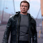 Majestic Leather - Terminator Genisys Arnold Schwarzenegger Echt Schwarz Lederjacke