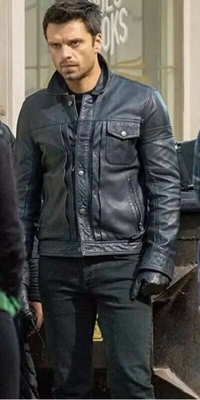 Majestic Leather - The Falcon And The Winter Soldier Bucky Barnes Sebastian Stan Jacket BNWT