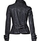 Majestic Leather - Women's Damen Genuine Lambskin Leather Jacket Black Slim fit Biker Jacket (617)