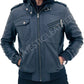 Majestic Leather - New Men's Genuine Real Leather Jacket Black Bomber Winter Hooded Jacket Coat