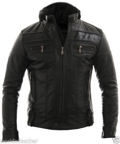 Majestic Leather - Rennen Jacke Motorrad Leder Bikerjacke Abnehmbare Kapuze - Alle Größen