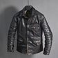 Majestic Leather - Mens Motorcycle Vintage Distressed Black Jacket Casual Biker Leather Jacket Coat