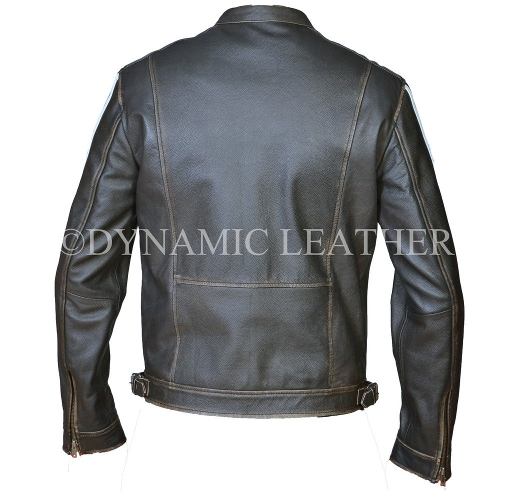 Majestic Leather - Leon Kennedy Resident Evil Vendetta Leder Schwarz Jacke BNWT