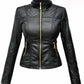 Majestic Leather - Women's Lambskin Genuine Leather Motorcycle Slim Fit Designer Biker Jacket