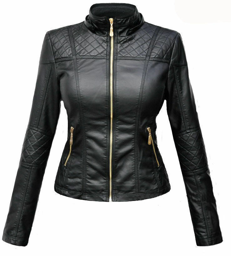 Majestic Leather - Women's Lambskin Genuine Leather Motorcycle Slim Fit Designer Biker Jacket