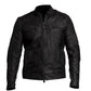 Majestic Leather - Mens Biker Vintage Antique Black Cafe Racer Moto Real Lamb Leather Jacket
