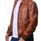 Majestic Leather - Men's Biker Motorcycle Vintage Rust Brown Bomber Winter Leather Jacket-BNWT
