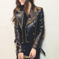 Majestic Leather - Damen Schwarz Moto Stil Echtleder Motorrad Slim Fit Bikerjacke