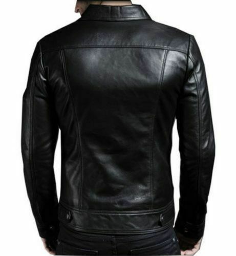 Majestic Leather - MENS GENUINE LEATHER JACKET SLIM FIT REAL BIKER RETRO NEW