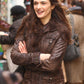 Majestic Leather - WOMENS DISTRESSED BROWN RACHEL WEISZ THE WHISTLEBLOWER LEATHER MID LENGTH JACKET