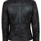 Majestic Leather - Women's Genuine Lambskin Leather Jacket Black Slim fit Motorcycle Jacket (843)