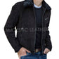 Majestic Leather - Men's Black Suede Leather Shearling Collar Classic Luxury Jacket