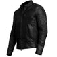 Majestic Leather - Mens Biker Vintage Antique Black Cafe Racer Moto Real Lamb Leather Jacket