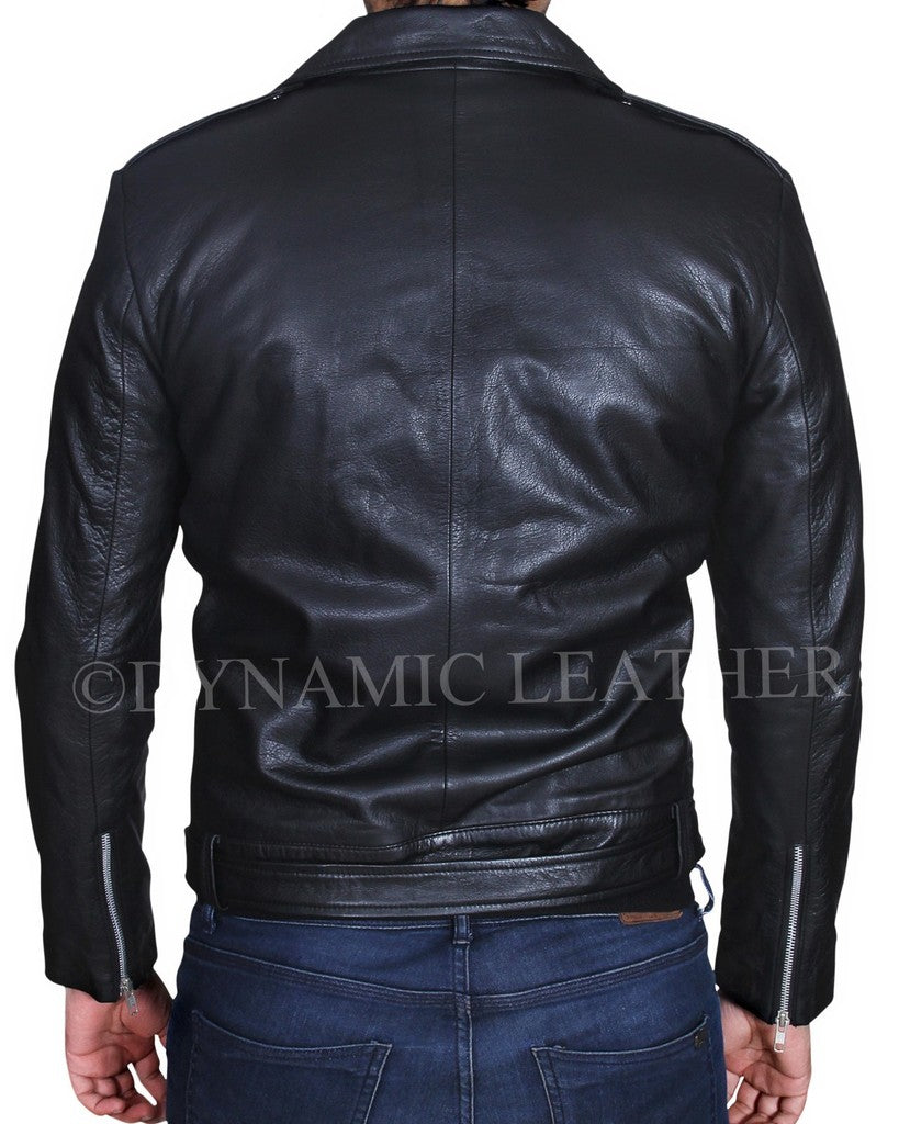 Majestic Leather - The Walking Dead Negan Jeffrey Dean Morgan Black Leather Jacket