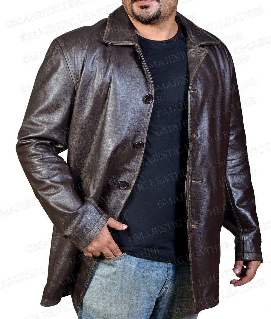 Majestic Leather - Supernatural Dean Winchester Brown Rub Buff distressed Cow Hide Leather Jacket