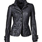 Majestic Leather - Women's Damen Genuine Lambskin Leather Jacket Black Slim fit Biker Jacket (617)