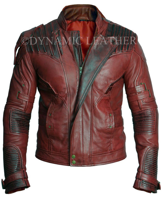 Majestic Leather - Guardians of the Galaxy 2 Star Lord Chris Pratt Maroon Real Leather Jacket