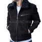 Majestic Leather - Men's Black Suede Leather Shearling Collar Classic Luxury Jacket
