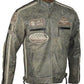 Majestic Leather - Men's Vintage Desert Biker Leather Jacket