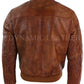 Majestic Leather - Mens Tan Brown Vintage Real Leather Bomber Pilot Jacket