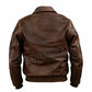 Majestic Leather - Aviator A-2 Flight Jacket Distressed Brown Real Leather Bomber Jacket