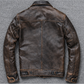 Majestic Leather - Mens Vintage A2 Bomber Air Force Style Distressed Brown Real Leather Jacket Majestic Leather