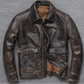Majestic Leather - Mens Vintage A2 Bomber Air Force Style Distressed Brown Real Leather Jacket Majestic Leather