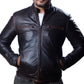 Men's New Contraband Diamond Distressed Black Vintage Look Biker Leather Jacket