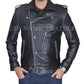 Men's David Beckham Brando Biker Black sheepskin Leather Jacket | Majestic Leather Majestic Leather