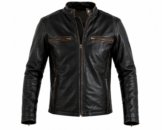 Majestic Leather - Mens Biker Motorcycle Leather Jacket Vintage Aged Brown-BNWT Majestic Leather