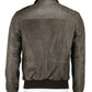 A-2 Flight Bomber Grey Leather Jacket | Majestic Leather — side profile | Majestic Leather UK