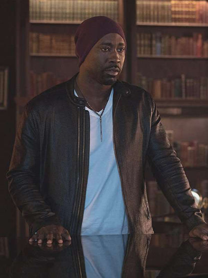 Amenadiel Lucifer D.B. Woodside Men's Leather Jacket – Handcrafted Full-Grain UK — back view | Majestic Leather UK