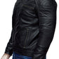 Lambskin Cafe Racer Biker Real Leather Jacket | Majestic Leather — side profile | Majestic Leather UK