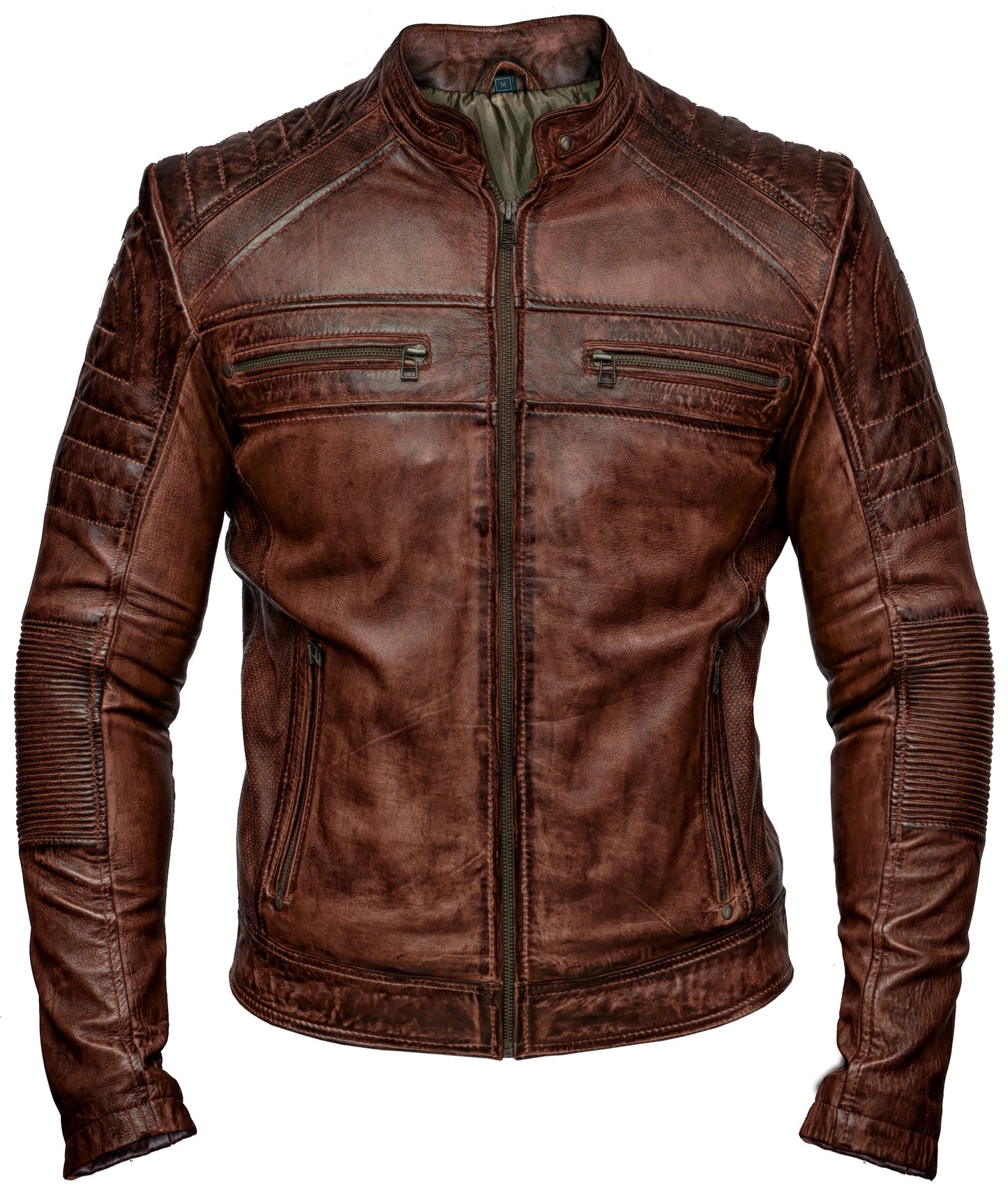 Lambskin Cafe Racer Biker Real Leather Jacket | Majestic Leather — interior lining | Majestic Leather UK
