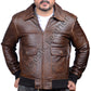 Men's New Dusty Brown Distressed Vintage Flight Aviator Leather Jacket