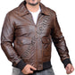 Men's New Dusty Brown Distressed Vintage Flight Aviator Leather Jacket