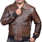 Men's New Dusty Brown Distressed Vintage Flight Aviator Leather Jacket