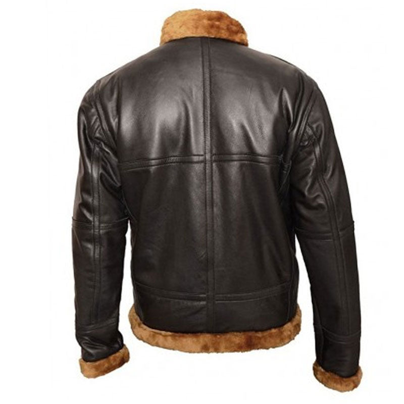 Men's B3 Aviator Leather Jacket — collar detail | Majestic Leather UK