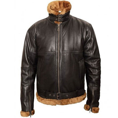 Men's B3 Aviator Shearling Leather Bomber Jacket — back view | Majestic Leather UK