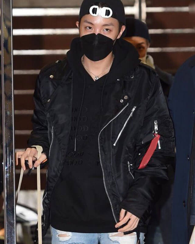 Women Biker - BTS V Kim Taehyung Mic Drop Jacket — side profile | Majestic Leather UK