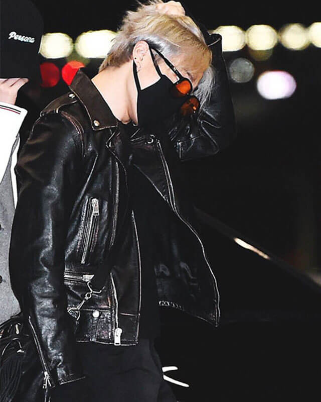 Women Biker - BTS Jimin Black Leather Jacket — side profile | Majestic Leather UK