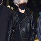 Women Biker - BTS Jimin Black Leather Jacket — back view | Majestic Leather UK
