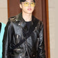Women Biker - BTS Jimin Black Leather Jacket — front view | Majestic Leather UK