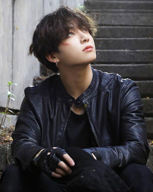 Women Biker - BTS Jungkook Bad Boy Leather Jacket — front view | Majestic Leather UK
